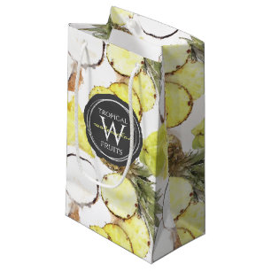 Frisches Watercolor Tropical Fruits Monogram Muste Kleine Geschenktüte