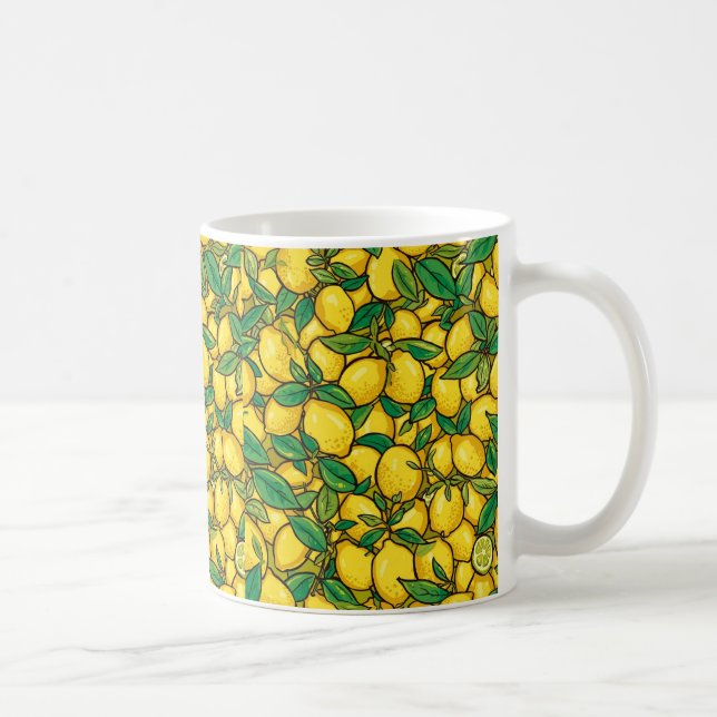 Frisches Zitronen-Zitrus-Muster Kaffeetasse (Rechts)