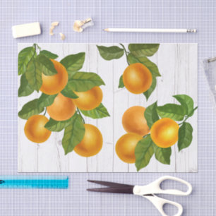 Frisches Zitrusfrüchte-Orangen Aquarell rustikales Seidenpapier