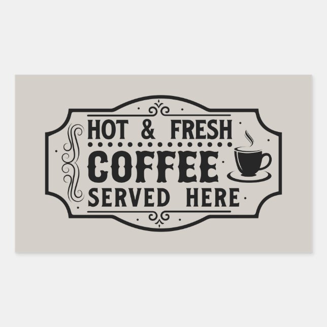 Frischgebackene Kaffeemarke Rechteckiger Aufkleber (Vorderseite)