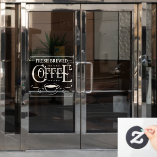 Frischgebackener Kaffee Fensteraufkleber