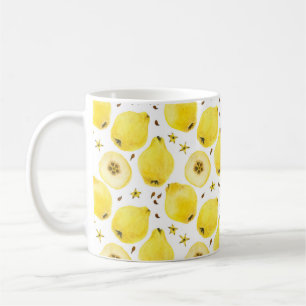 Frischgelbe Quittfrüchte, wasserfarbene nahtlose P Kaffeetasse