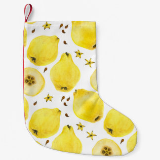 Frischgelbe Quittfrüchte, wasserfarbene nahtlose P Kleiner Weihnachtsstrumpf
