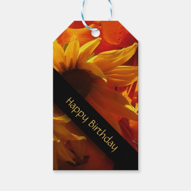 Frischgepickte Blume Geburtstag Geschenkanhänger (Vorderseite)