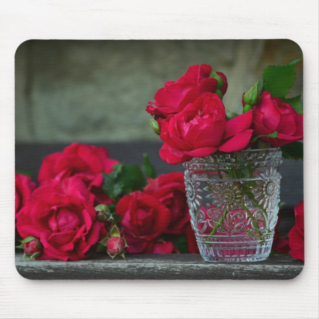 Frischgeschnittene Rote Rosen Mousepad (Vorne)