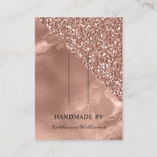 Frischhalteklammer | Rose Gold und Glitzer Visitenkarte (Vorderseite)