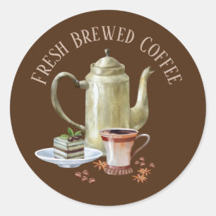 Frischkaffee hinzufügen runder aufkleber