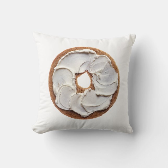 Frischkäse-Bagel-Wurfs-Kissen Kissen (Vorderseite)