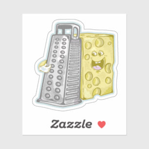 Frischkäse und Käsegrater Aufkleber