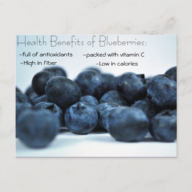 Frischreife Blueberries - Gesundheitliche Vorteile Postkarte (Vorderseite)