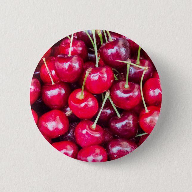 Frischreife Kirschen Button (Vorderseite)