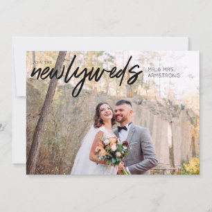 Frischvermählte B Horizontal 1 Foto Hochzeitsempfa Einladung