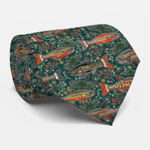 Frischwasser Fisch Stilvolle Design Angeln Bachfor Krawatte