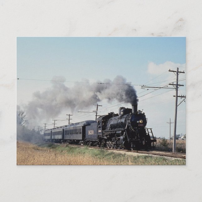 Frisco 2-10-0, Nr. 1630, Illinois-Eisenbahnmuseum, Postkarte (Vorderseite)