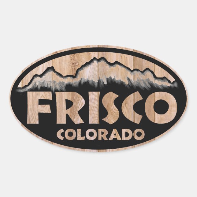 Frisco Colorado Holzschild ovale Aufkleber (Vorderseite)
