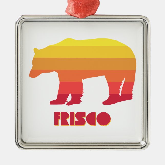 Frisco Colorado Rainbow Bear Ornament Aus Metall (Vorne)