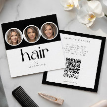 Friseur 3 Foto QR Code Soziale Medien Schwarz Weiß