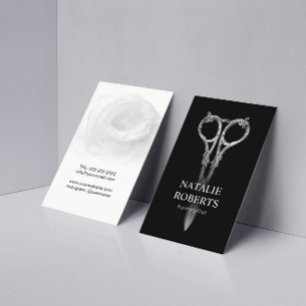 Friseur Antique Schere & Rose Beauty Salon Visitenkarte