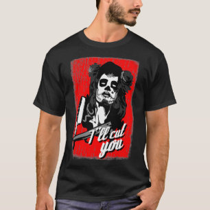 Friseur Barbering Razor Sugar Skull T-Shirt
