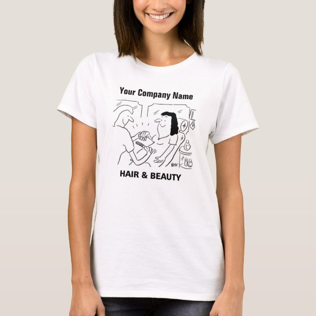 Friseur & Beauty Salon Cartoon T - Shirt (Vorderseite)