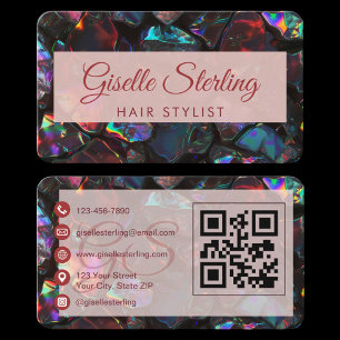Friseur Black Opal QR Code Visitenkarte