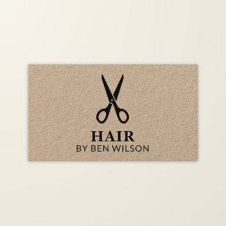 Friseur Black Scissors Modern Kraft Visitenkarte