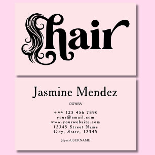 Friseur Blush Pink Professionelles Salon Visitenkarte