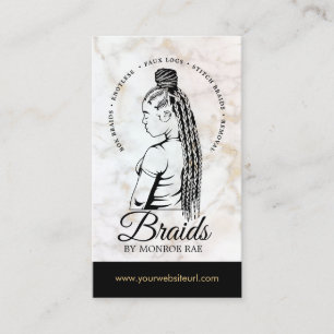 Friseur Braiding Salon Braid Stylist Marmor B Visitenkarte