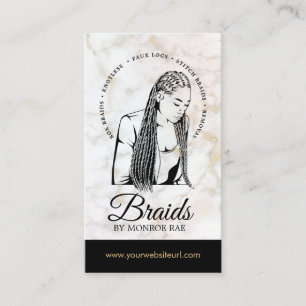 Friseur Braiding Salon Braid Stylist Marmor Visitenkarte
