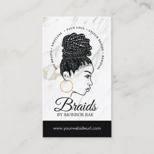 Friseur Braiding Salon Braid Stylist Visitenkarte
