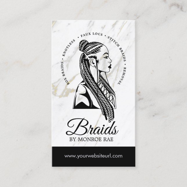 Friseur Braids Stylist Salon  Visitenkarte (Vorderseite)