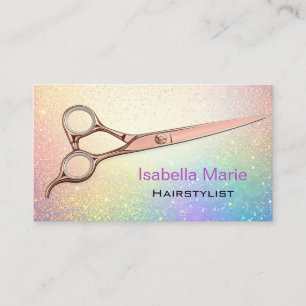 Friseur Bunte Glitter Visitenkarte