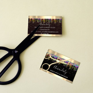Friseur Coiffeur Goldschere Visitenkarte