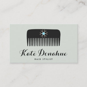 Friseur Comb Scissors White Hair Salon Visitenkarte