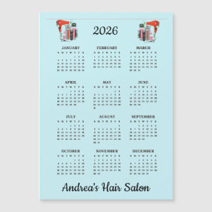Friseur-Design 2026 Kalender Magnetkarte
