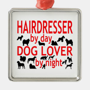 Friseur Dog Lover Silbernes Ornament
