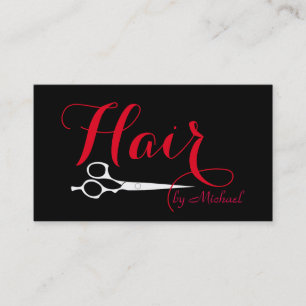 Friseur Elegant Schwarzer Hintergrund #4 Visitenkarte