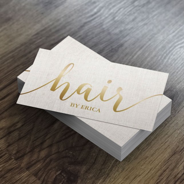 Friseur Elegante Gold Typografie Ernennung Terminkarte (Von Creator hochgeladen)