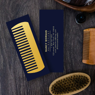 Friseur Faux Gold Kamm Friseursalon  Mini Visitenkarte