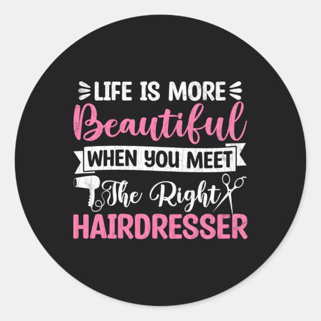 Friseur-Friseur-Stylist Barber Experte Runder Aufkleber (Vorderseite)