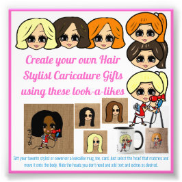 Friseur-Friseur-Stylist-Karikaturenkartoffel Fotodruck