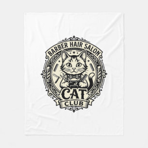 Friseur Friseursalon Katze Lustige Katze Grafik -  Fleecedecke