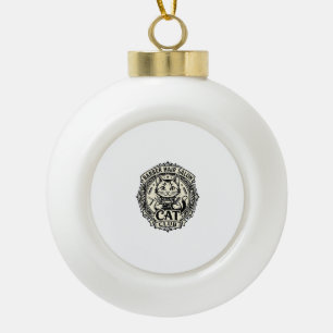 Friseur Friseursalon Katze Lustige Katze Grafik - Keramik Kugel-Ornament