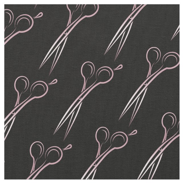 Friseur-Friseursalon mit Goldschere Stoff (Nahaufnahme)