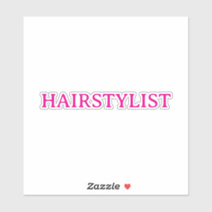 Friseur Friseuse Pink Spa Salon Hochzeit Aufkleber