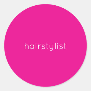 Friseur Friseuse Pink Spa Salon Hochzeit Runder Aufkleber