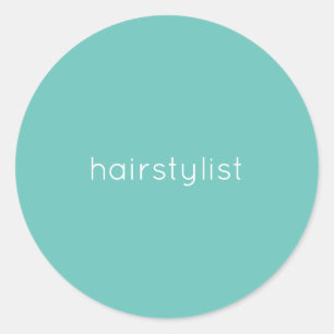 Friseur Friseuse Teal Büro Geschäft Spa Salon Runder Aufkleber
