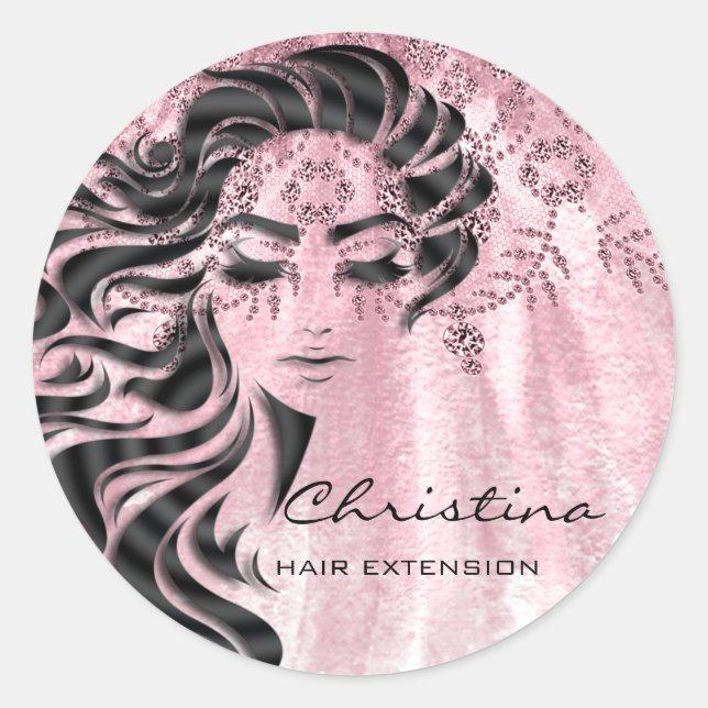 Friseur für Haarverlängerung Makeup Eyelash Rose Runder Aufkleber (Vorderseite)