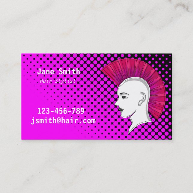 Friseur für Punk Hair-Treppenhäuser individuell an Visitenkarte (Vorderseite)