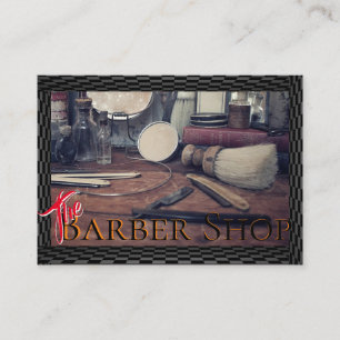 Friseur-Geschäfts-Vintages Schwarzes, weiß, Visitenkarte